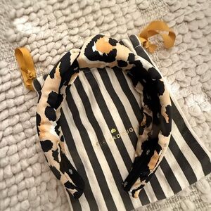 Lele Sadoughi Satin Leopard Knotted Headband